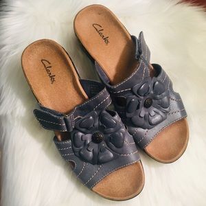 Clarks Lexi Sage Slide On Sandals Blue 7.5